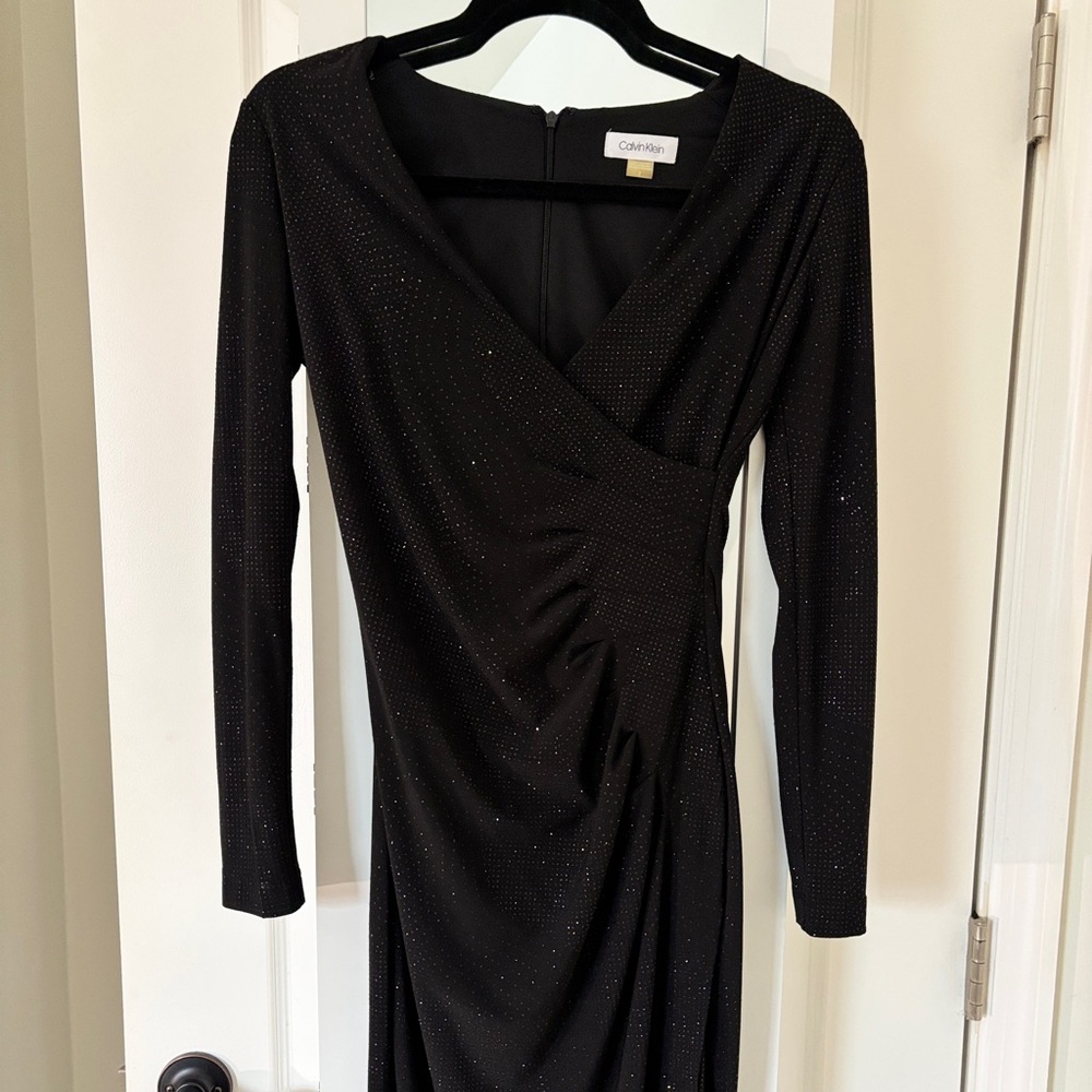 Calvin Klein Sparkling Black Long Sleeve Dress